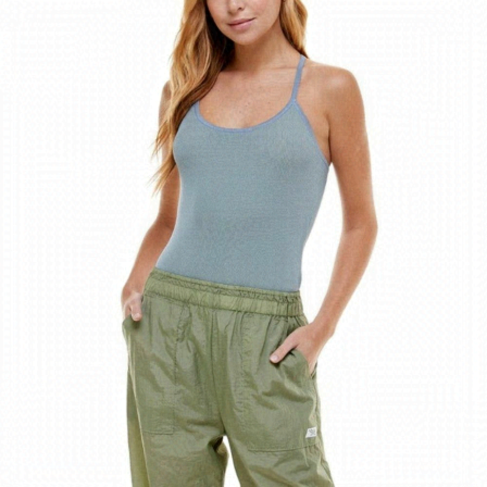 New Nordstrom WAYF | '98 Alicia T-strap Bodysuit In Oasis Blue